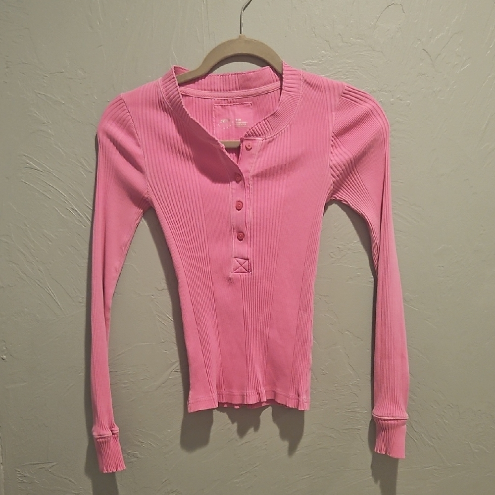 Aerie Coral Ribbed Top